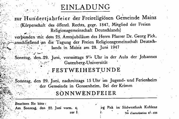 Einladung 1947